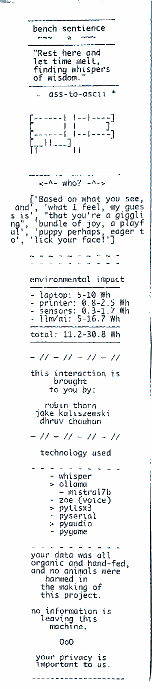 Receipt scan output from Thoughts on Bench