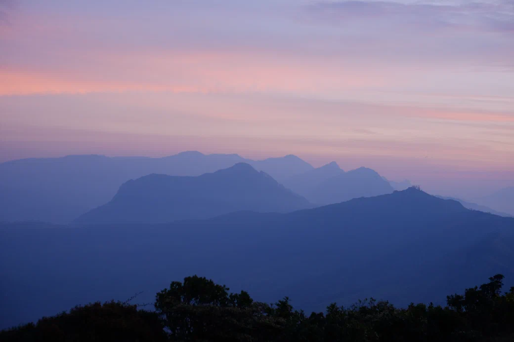 mountain ridges at dawn